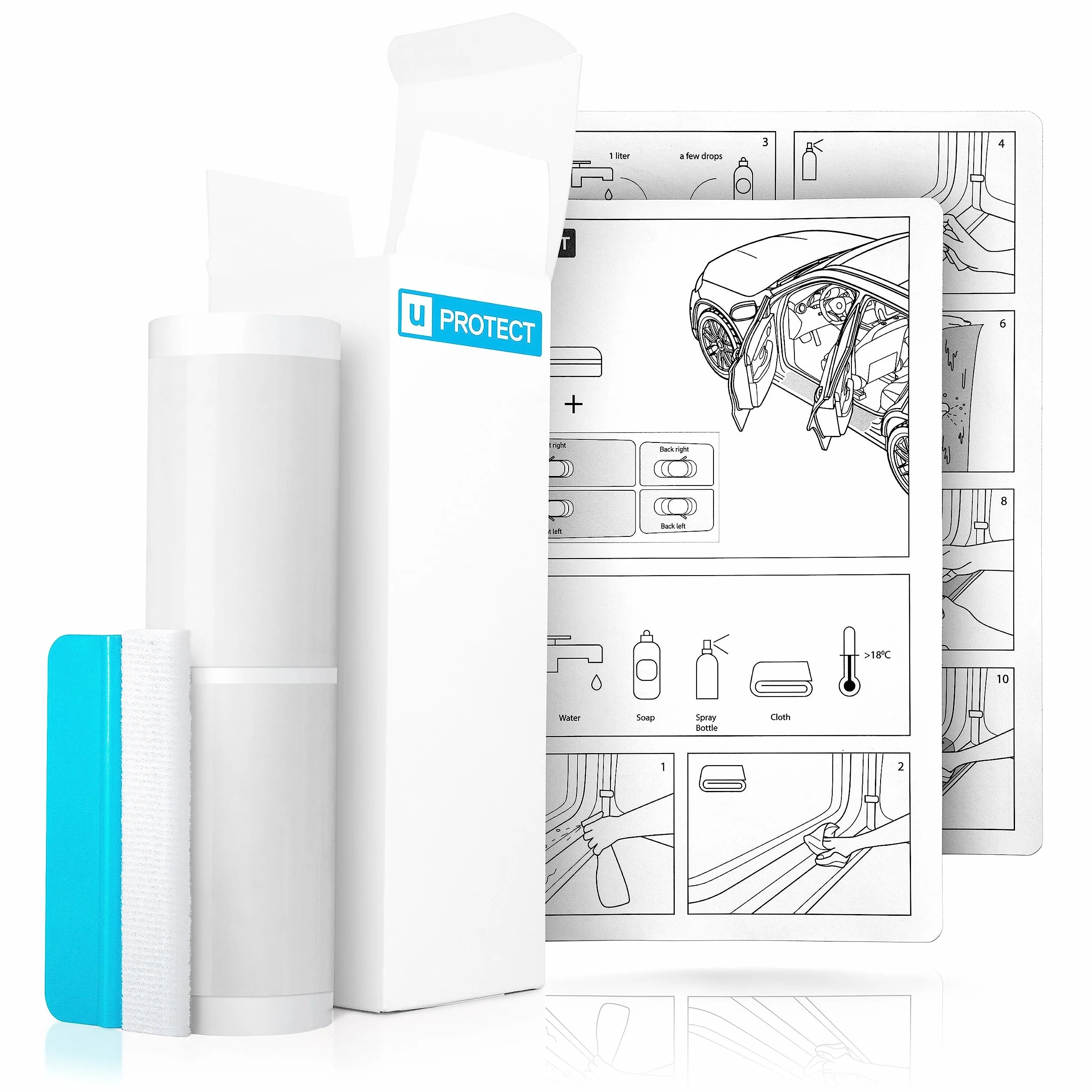 uProtect Battitacco Auto Antigraffio Pellicola per Dacia Spring BBG I 2021-2026 - Protezione Accessori Tuning Portiera - Trasparente Lucido