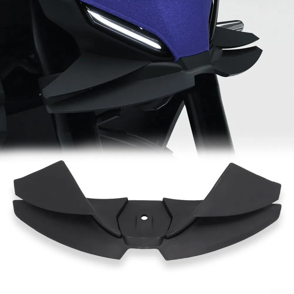 Kit spoiler anteriore per MT-07 2024-2025, ala aerodinamica Winglet a basso carico aerodinamico, materiale ABS, stampa a trasferimento d'acqua nera, compatibile con modelli MT-07 2024 2025