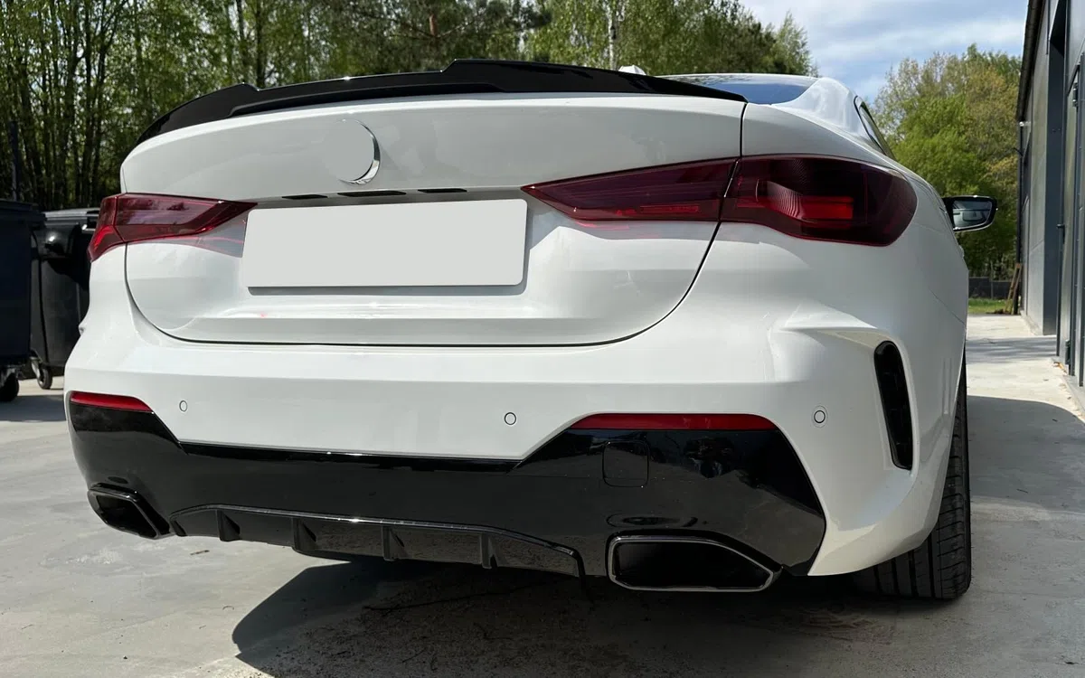 Mptuned Diffusore G22/G23 nero lucido diffusore posteriore compatibile con BMW Serie 4 G22/G23 (2020+) - Paraurti M-Sport