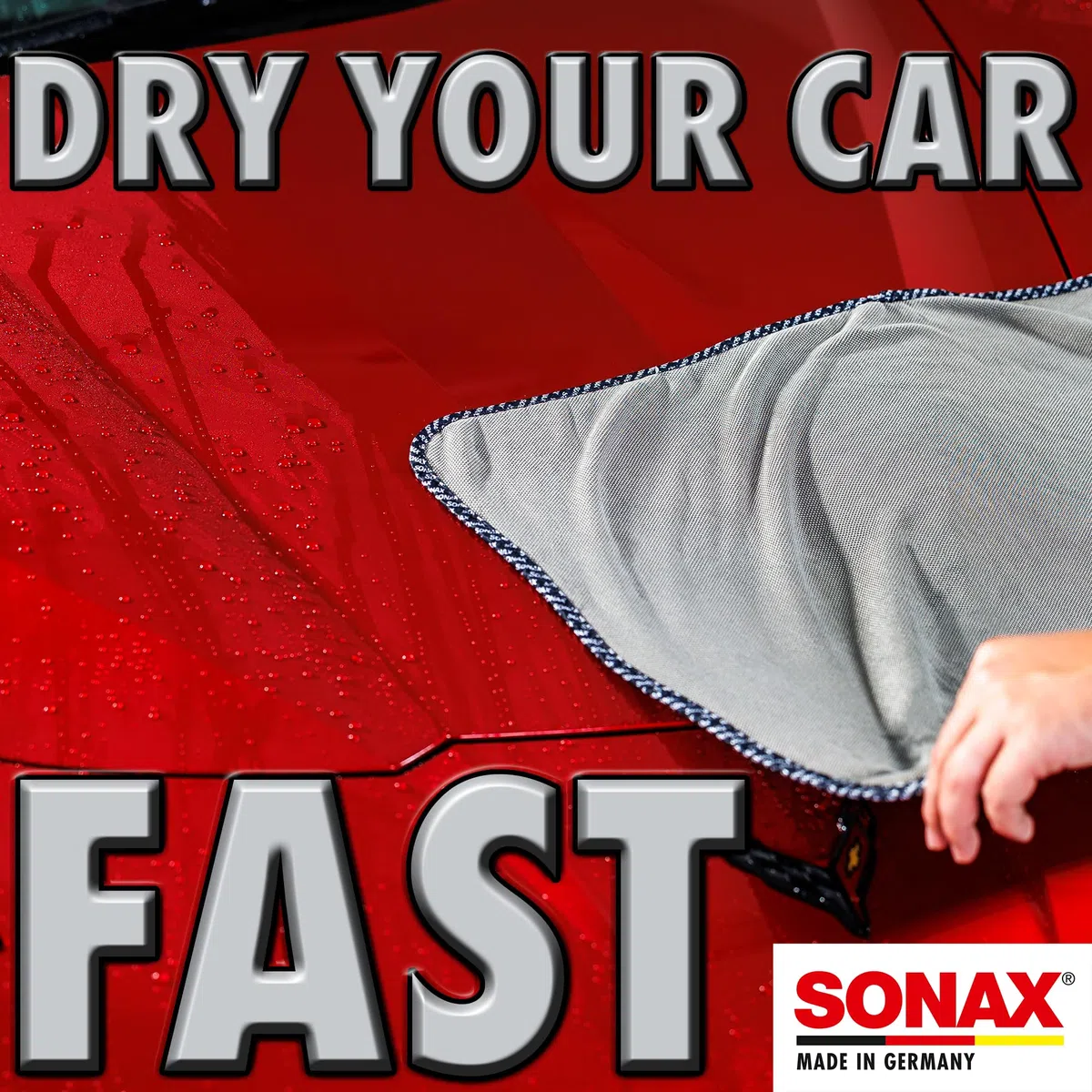 SONAX Panno assorbente in microfibra PLUS (1 unità) per l'asciugatura rapida dell'auto. Non lascia aloni e non graffia la vernice | Art. N. 04512000