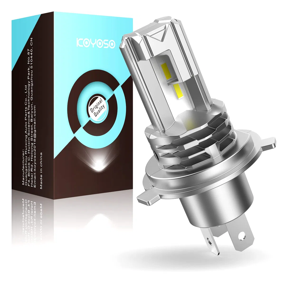 KOYOSO H4 LED 5000LM 25W Lampadine Compatibile 12V Moto Scooter Abbaglianti e Anabbaglianti, Confezione da 1