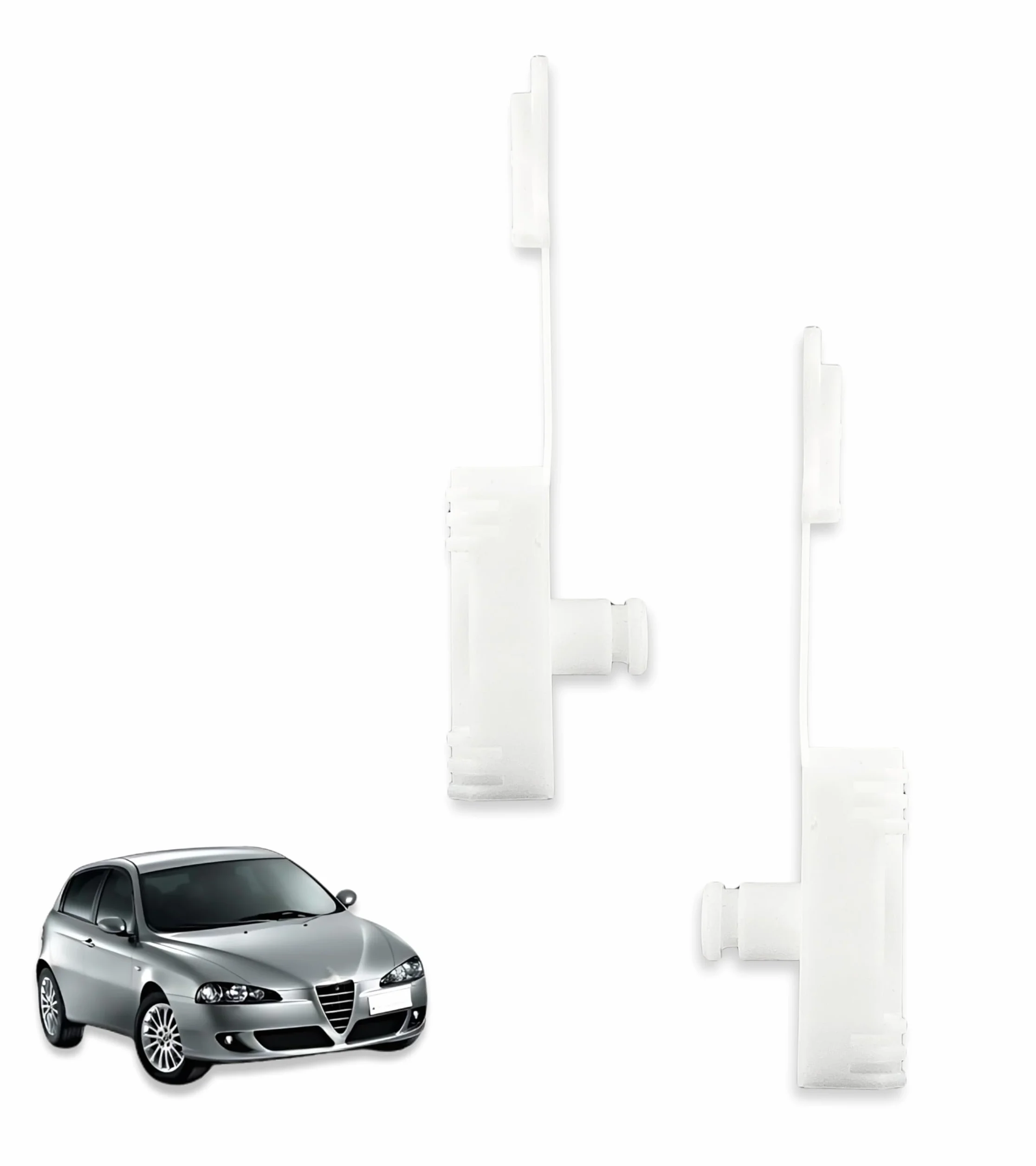 1neiSmartech Set 2 Clip Riparazione Regolatore Alzacristalli Finestra Porta Anteriore Destra e Sinistra Compatibile Con Alfa Romeo 147 2000–2010 Ricambio Aftermarket per Finestrino