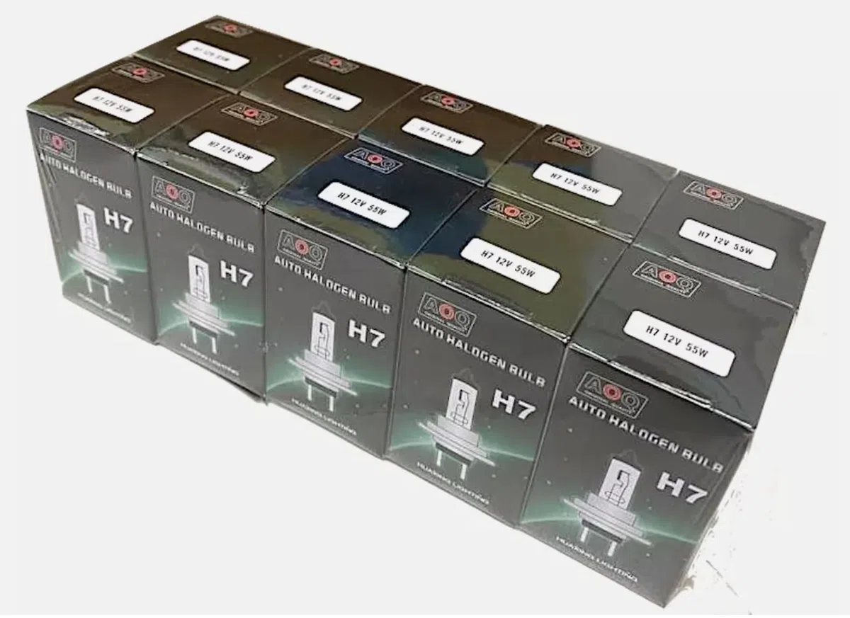 Lampadine Alogene H7 per Auto e Moto, 12V 55W, Set da 10 Pezzi