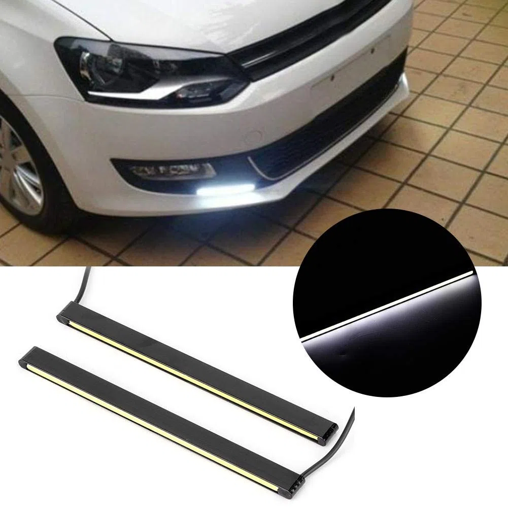 KIMISS COB Luce di marcia diurna ad alta luminosità LED DRL Lampada per modifica auto(16cm-bianca)