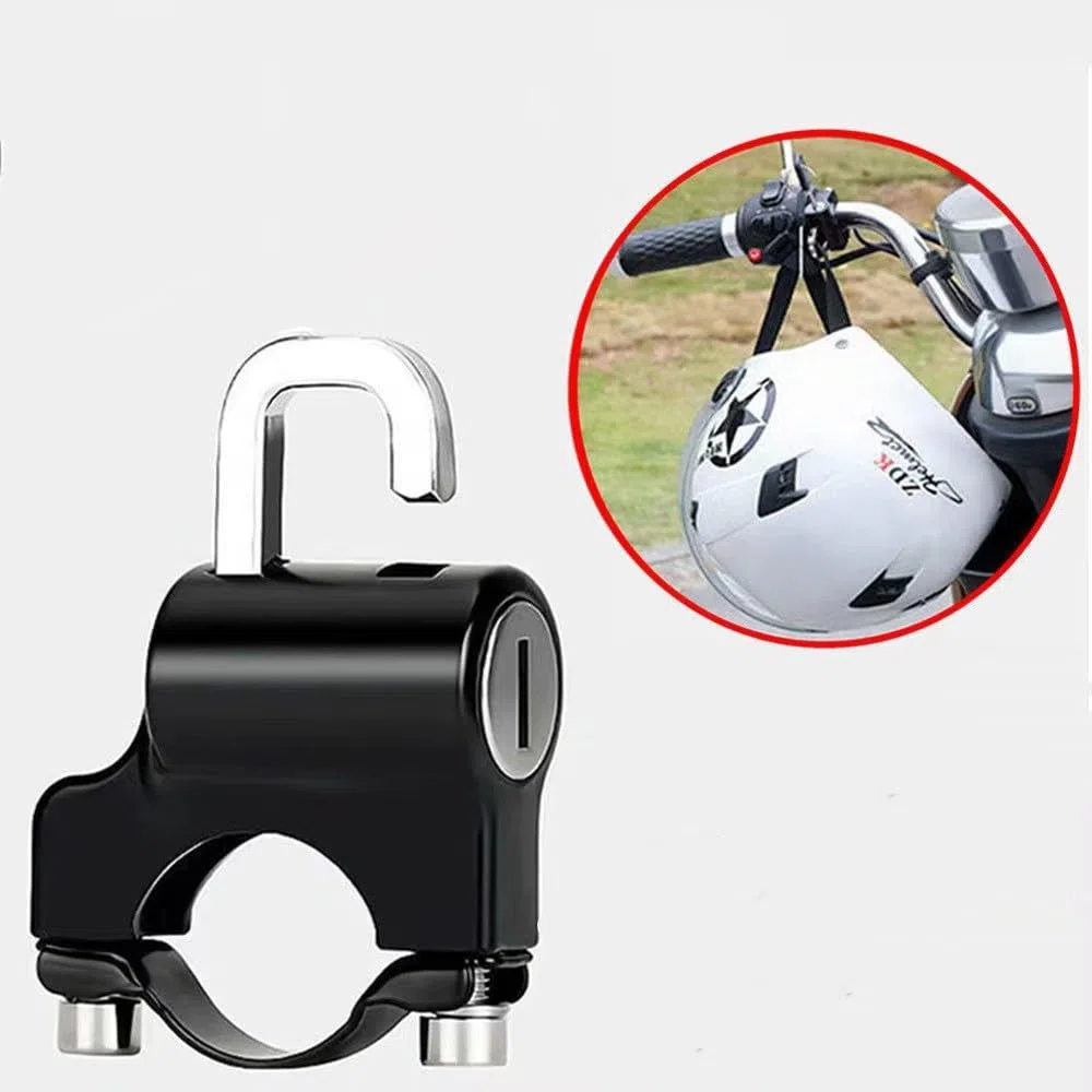 Antifurto Casco Moto, Helmet Lock, Lucchetto per Casco Moto,Motorrad Helmschloss,Bicycle Helmet Lock, für 22-28 mm Lenkerrohre, Motorräder, Fahrräder Oder Roller, Sichert Den Helm