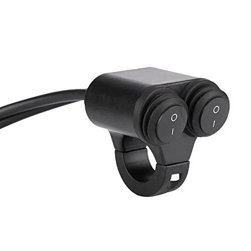 Interruttore del faro del manubrio del motociclo universale 22 mm - Manubrio Freno fendinebbia del clacson Interruttore del pulsante di comando doppio(B)