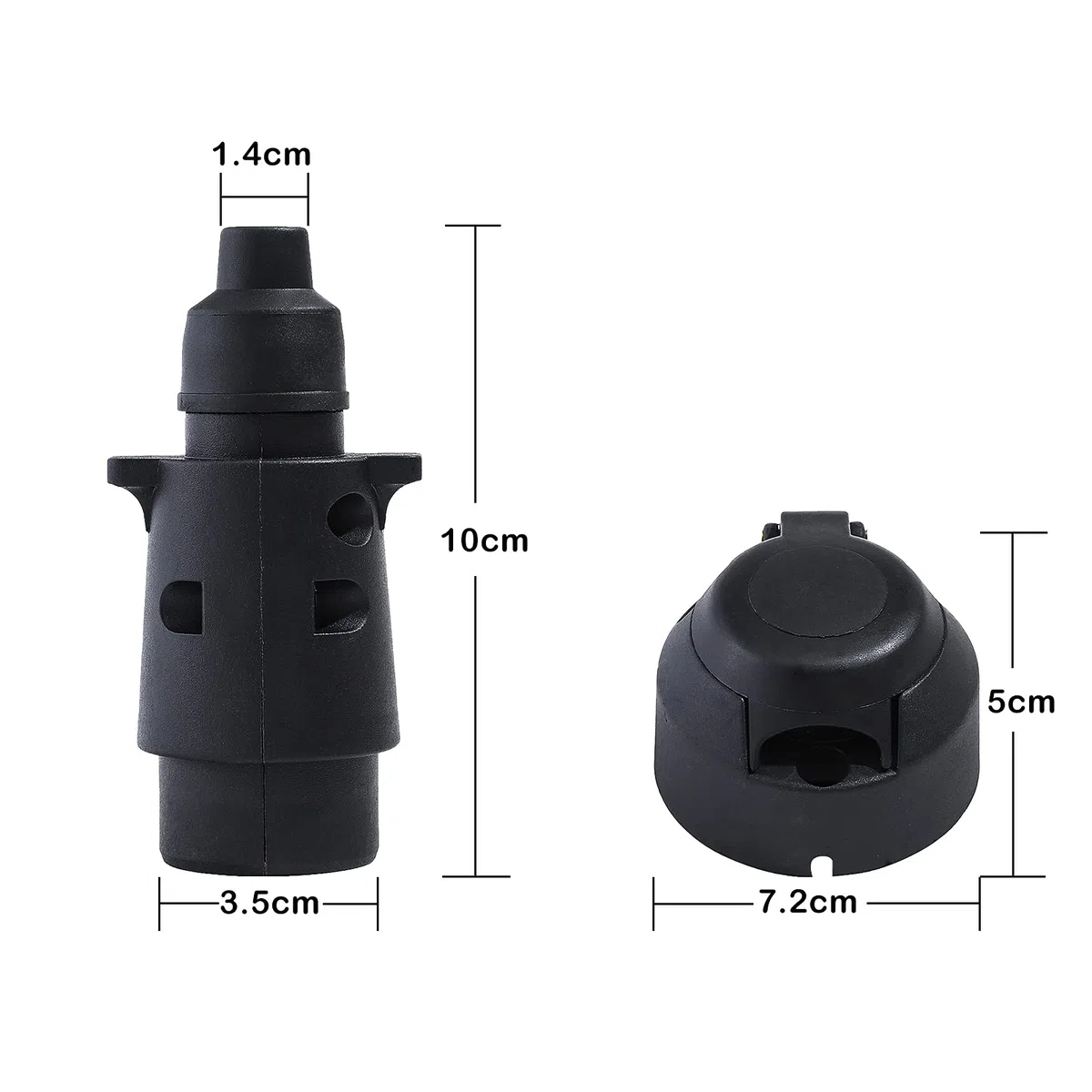 Spina Rimorchio 7 Poli e Presa del Rimorchio, Spina Presa 7 Poli 12V Elettrica Connettore Presa Impermeabile per Trattori, Macchine Agricole, Camion