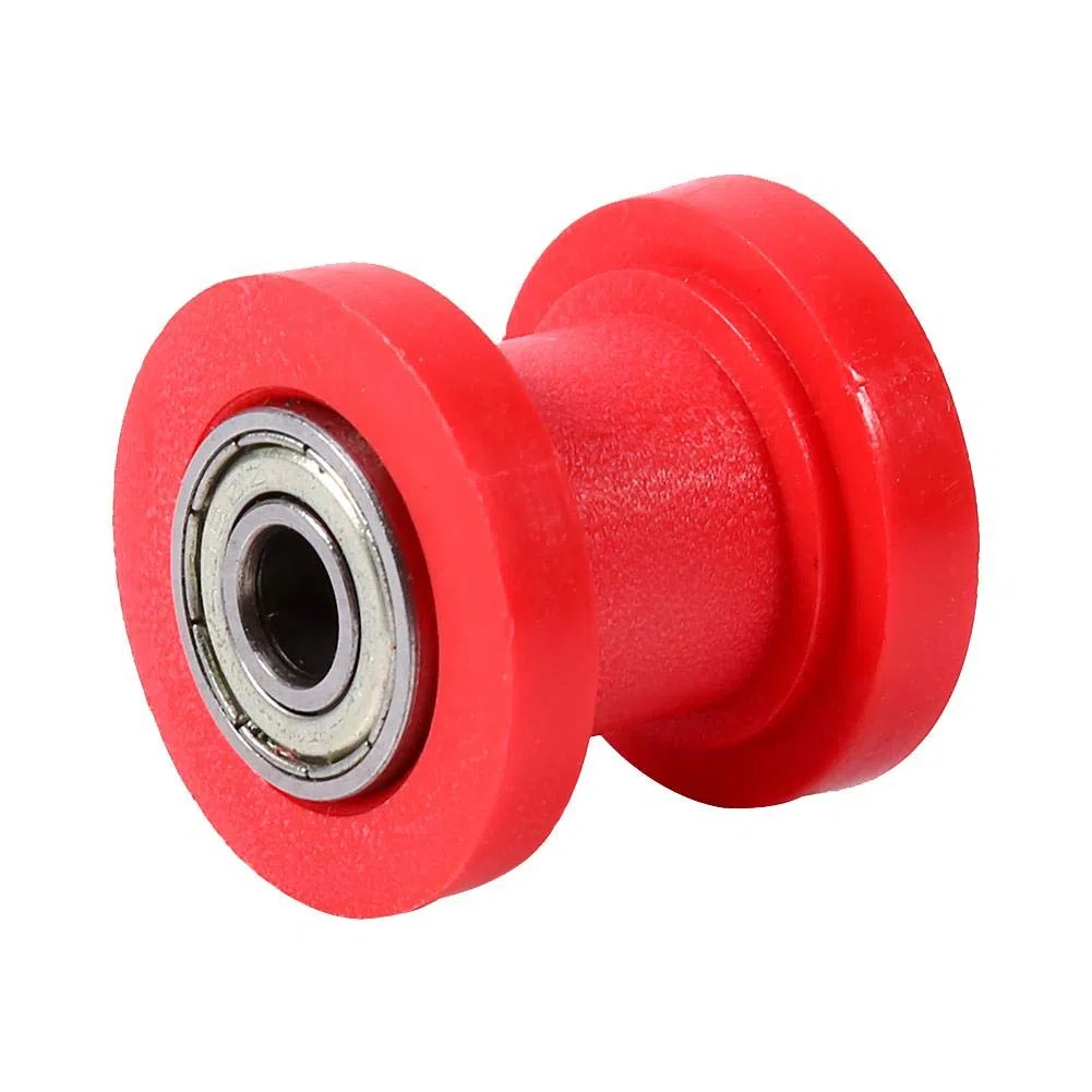 Keenso Rullo Tendicatena per Puleggia 8 Mm, Guidacatena per Tendicatena per Rullo Catena Moto Pit Dirt Mini Bike ATV(Rosso)