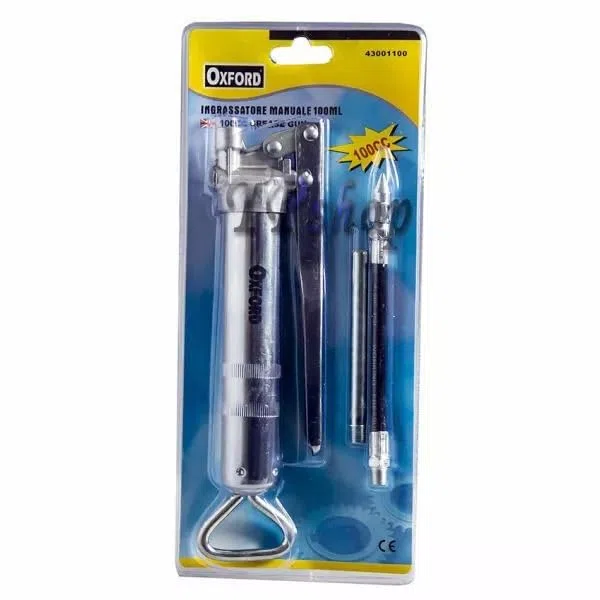 topolenashop Pompa Ingrassatore Manuale 100 ml – Pistola per Grasso con Prolunga Rigida e Flessibile, Testine per Ingrassaggio, per Auto, Mezzi Agricoli e Officina