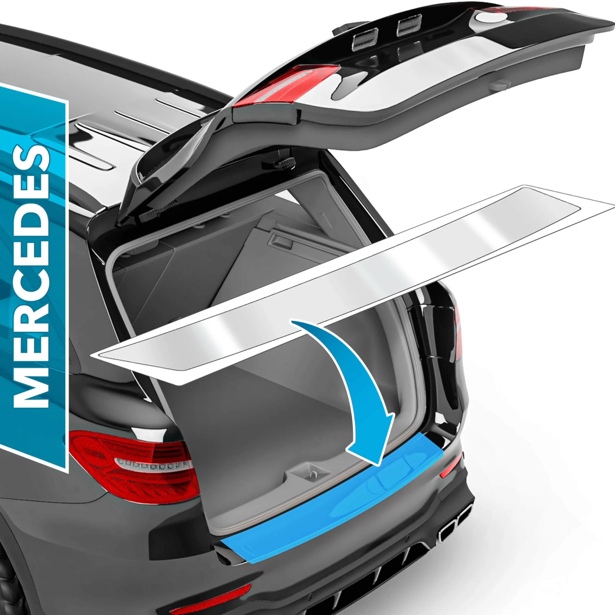 uProtect Pellicola Protettiva per Bordo di Carico Set completo per Mercedes Benz Classe A Hatchback 4 (IV) W177 I 2018-2026 - Protezione Paraurti, antigraffio, per vernice - Trasparente Lucido