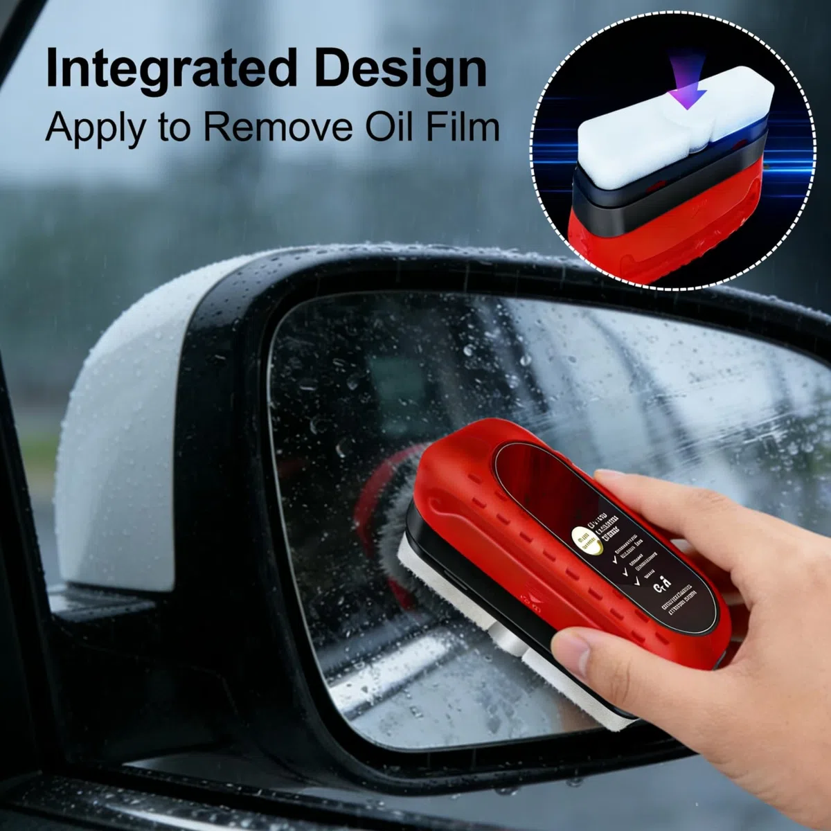Oil Film Brush, Pulitore Vetri Auto, 2 Pezzi Spazzola di Pulizia Della Pellicola Olio, Automotive Oil Film Cleaning Brush, Detergente Per Parabrezza Auto, Pulitore Pellicole D'Olio