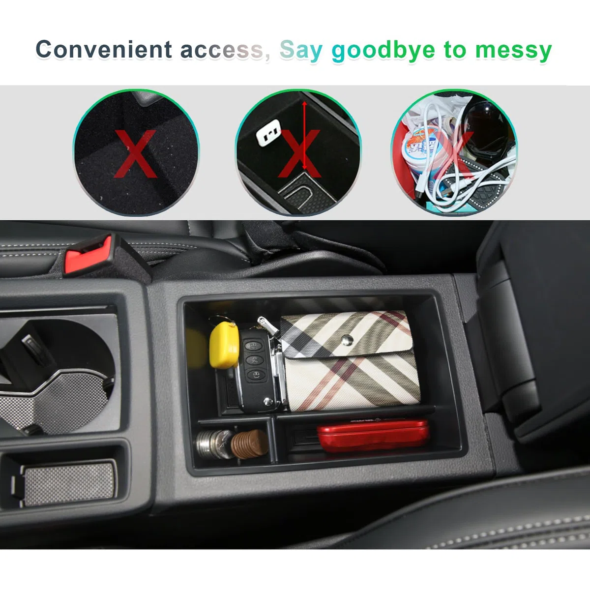 GAFAT Compatibile con Audi Q3 F3 2019-2024 2025 Contenitore per Console Centrale, Q3 Sportback S-Line RS Q3 Organizer per Braccioli, Vano Portaoggetti, Accessori Q3 F3 (Nero)