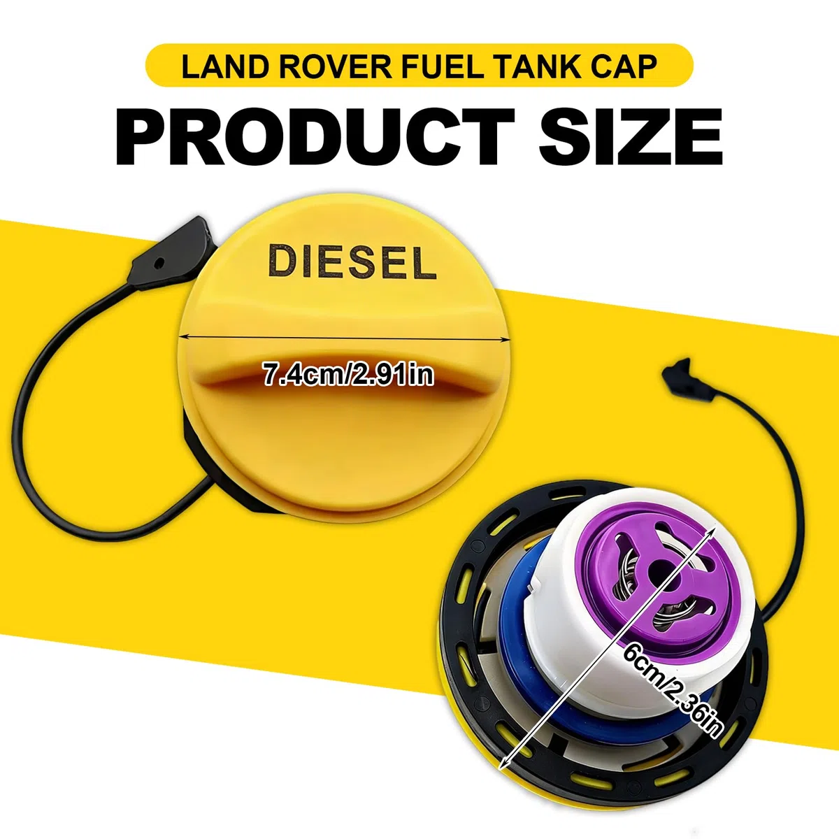 LR053666 - Tappo serbatoio diesel per Range Rover Discovery Evoque Sport 3 4 5 MK1 TDV6