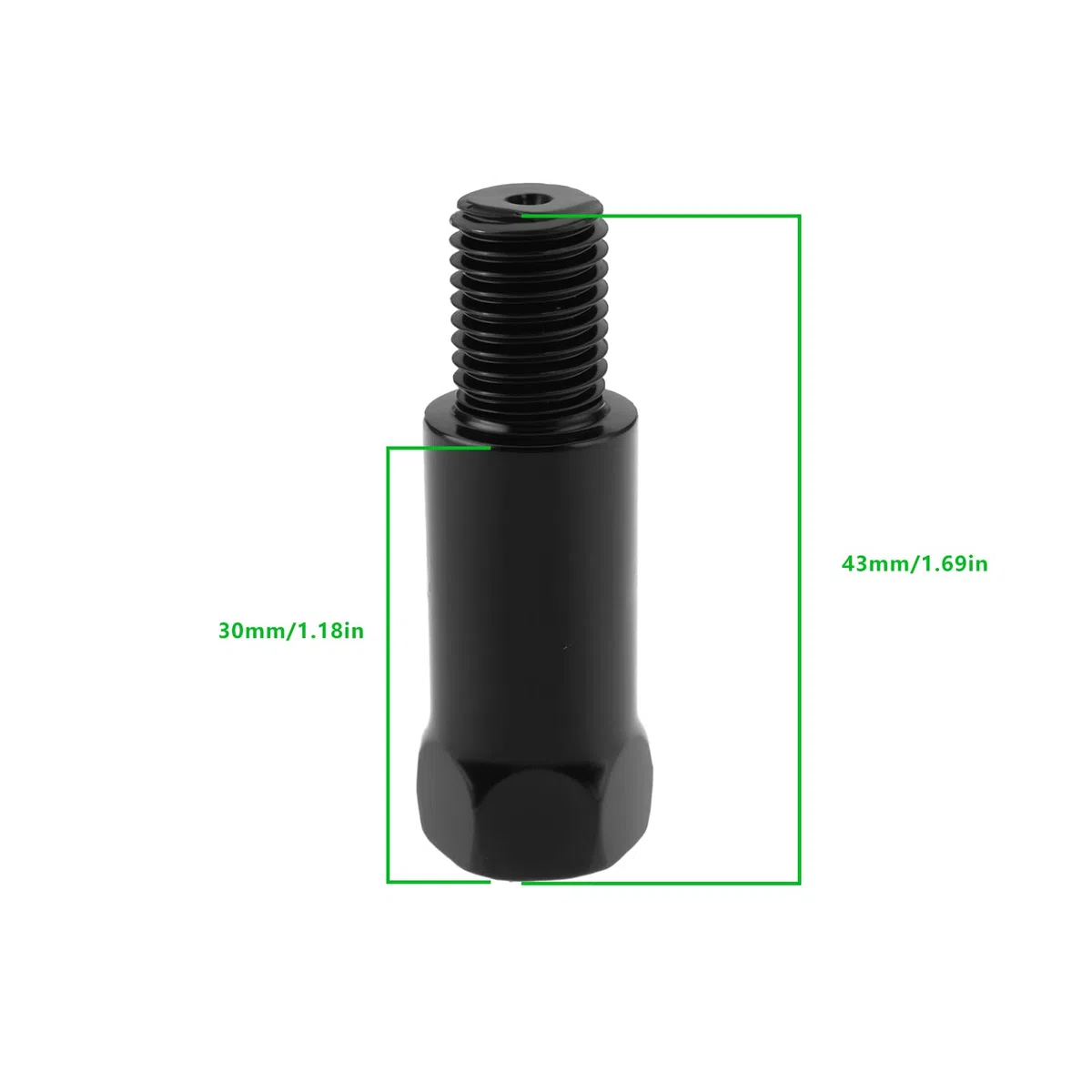 SG Store 4 Pezzi M10x1,25 Rialzi Per Motocicletta Estensione Specchietti 43 Mm Adattatore Per Specchietti Regolazione Altezza Filettatura Sinistra