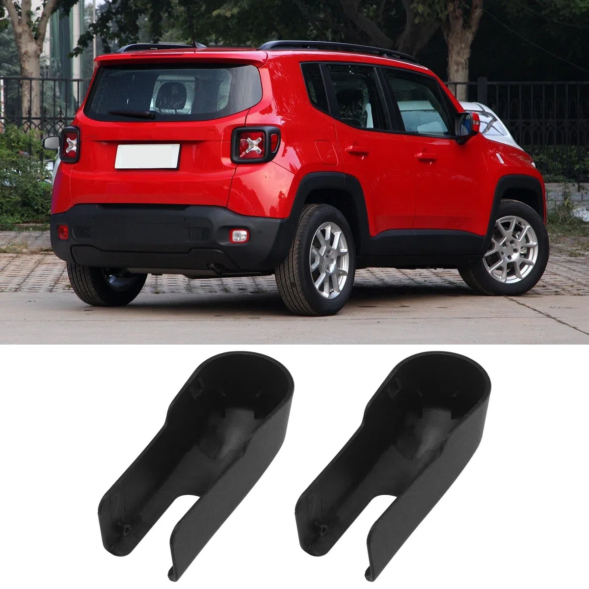 2 pz tappo di copertura del dado del braccio del tergicristallo posteriore compatibile con Jeep Renegade 2015-2022 OE Copertura del bilanciere del tergicristallo posteriore dell'automobile