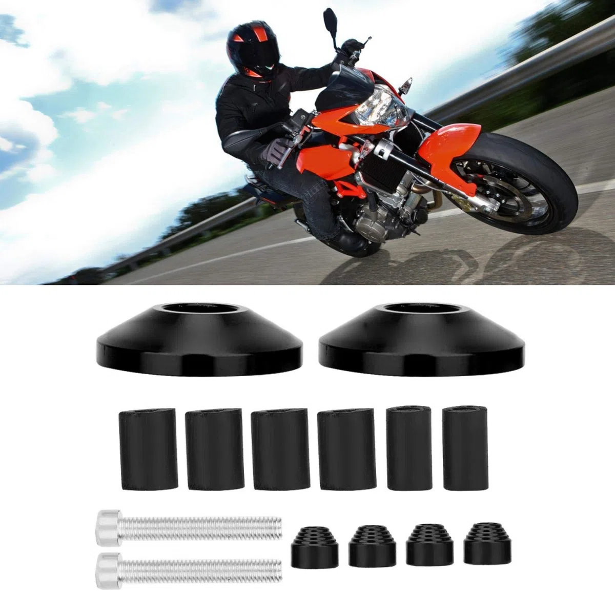 Estremità del Manubrio del Motociclo, 1 Paio di Estremità del Manubrio per Motocicletta in Lega di Alluminio CNC Universale per Motocicletta(nero)