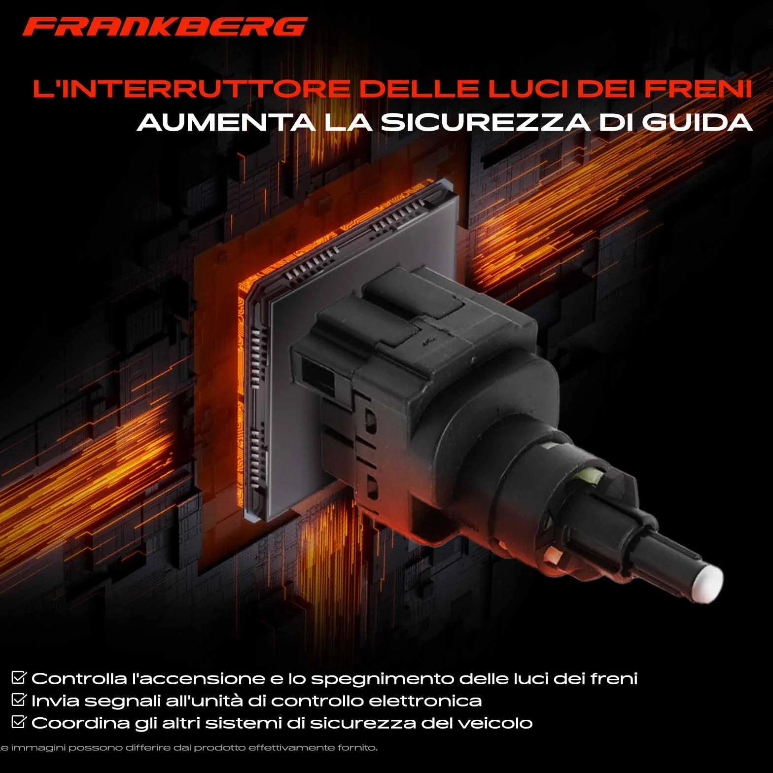 Frankberg Interruttore luci di stop 2-Poli Compatibile con Ecosport Fiesta VI CB1 CCN Galaxy WA6 B-Max JK 2 DY Replace# 3M5T13480AC