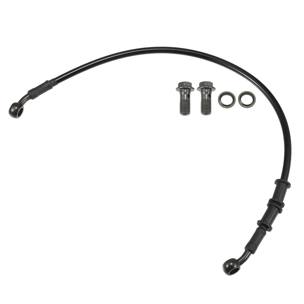 Motoforti Tubo Freno Universale per Moto ATV Dirt Bike Motocross, Tubo Freno Idrualico Intrecciato, 50cm, Resistente, Metallo, Nero Verde militari, 1 Set