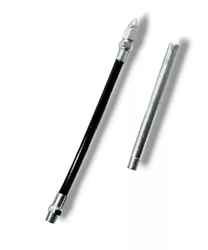 topolenashop Pompa Ingrassatore Manuale 100 ml – Pistola per Grasso con Prolunga Rigida e Flessibile, Testine per Ingrassaggio, per Auto, Mezzi Agricoli e Officina