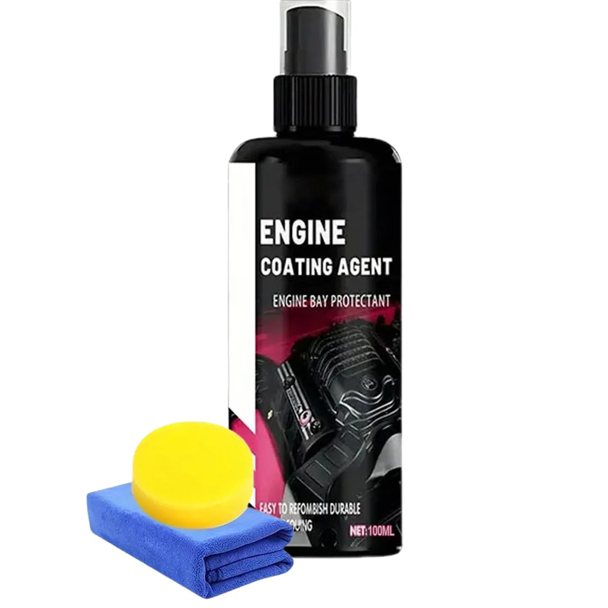 Kit di pulizia, spray per vano motore per auto, multiuso, con funzione facile, decreatore in metallo per olio, auto, moto, camion e manutenzione domestica, 11,4 x 3,3 cm