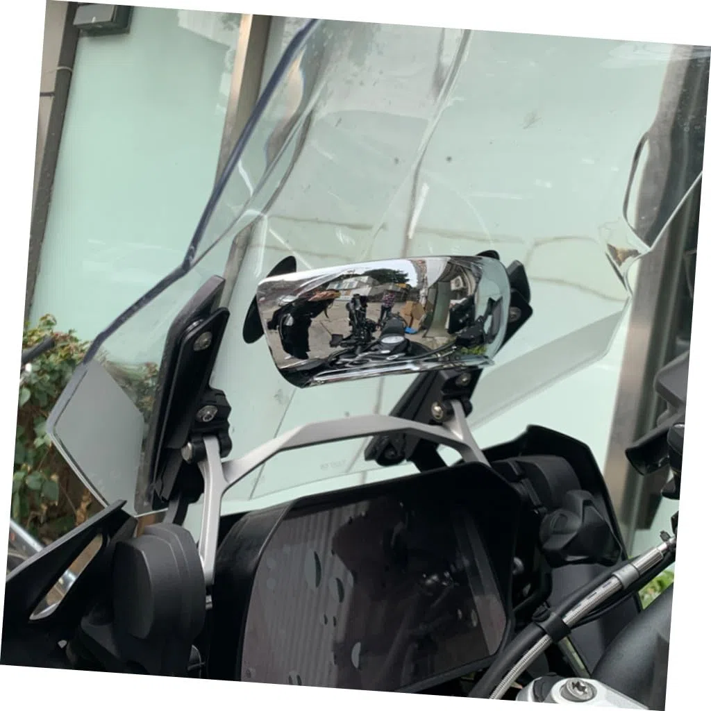 Specchietto Retrovisore Convesso per Moto Street Bike e Cruiser, Design in Abs e Cromo, Alta Definizione 180 Gradi, per Uso Personale e Professionale