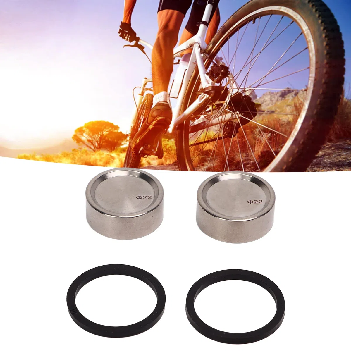 Pistone per Pinze per Pinza Freno a Disco Ciclico, Pinna Freno Pistone Piston del in Lega di Titanio in Lega di Titanio Monte Sostituzione 2 PCS Pistoni Pistoni