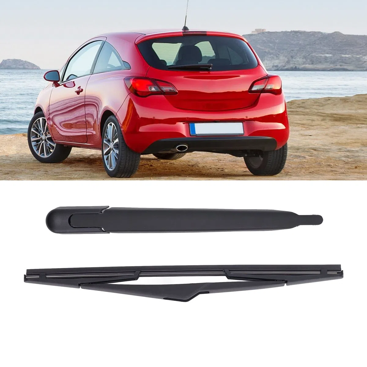 Set tergicristallo posteriore per Astra H Corsa E, per lunotto posteriore, braccio tergicristallo posteriore e braccio tergicristallo posteriore LST OP04, 1273395, 93178858