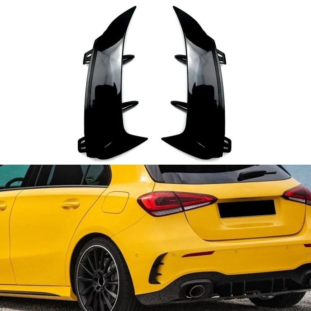 Design elegante splitter canard per paraurti posteriore per Mercedes Classe A W177 facile da applicare (nero)