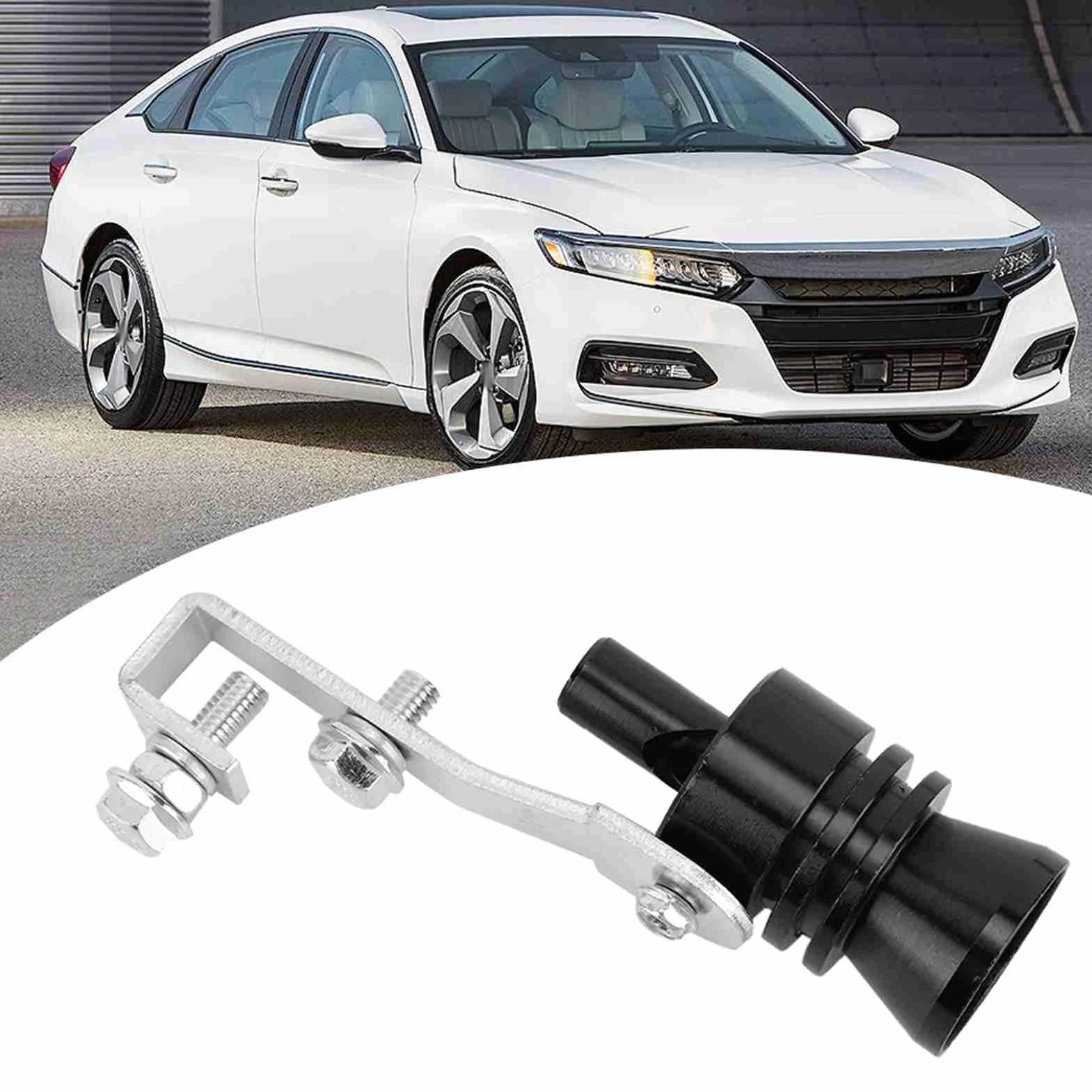 Fischietto turbo, simulatore di valvola di scarico del tubo di scarico per auto in lega di alluminio Fischietto turbo nero adatto per rumore marmitta auto