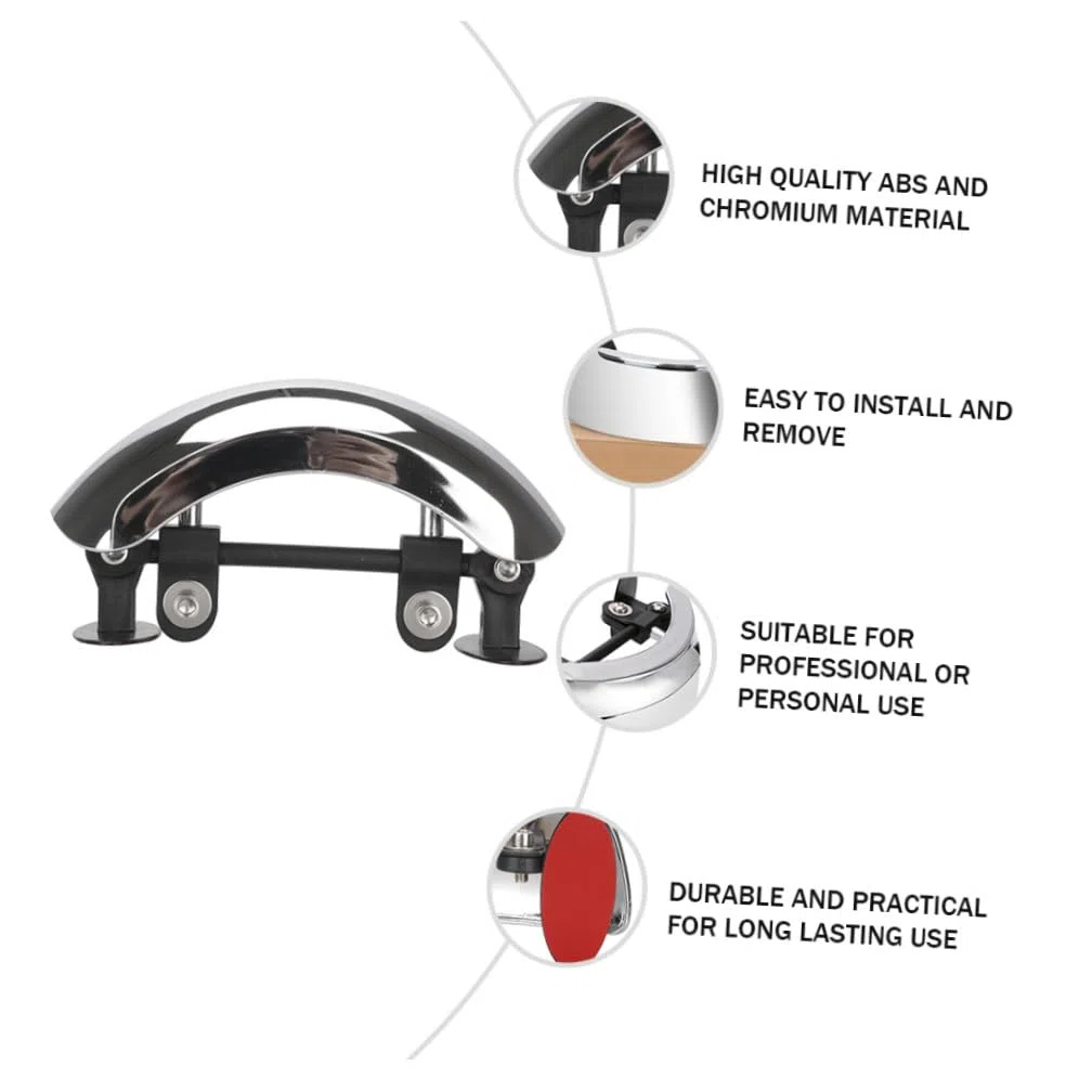 Specchietto Retrovisore Convesso per Moto Street Bike e Cruiser, Design in Abs e Cromo, Alta Definizione 180 Gradi, per Uso Personale e Professionale