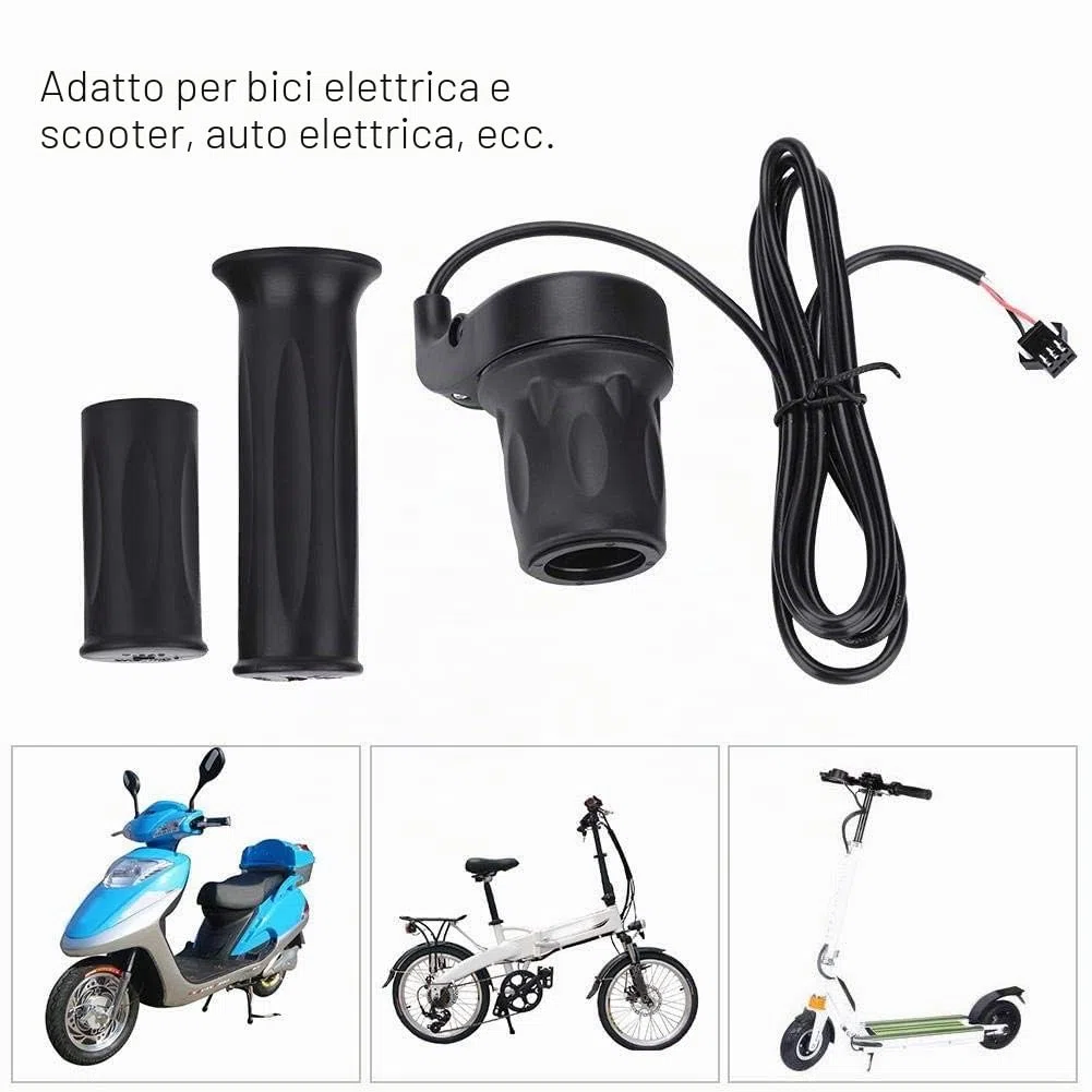 Acceleratore per Bici Elettrica, Manopola acceleratore velocità scooter, Maniglia acceleratore universale per bici elettrica e-bike da 1 paio per manubrio da 22,5 mm