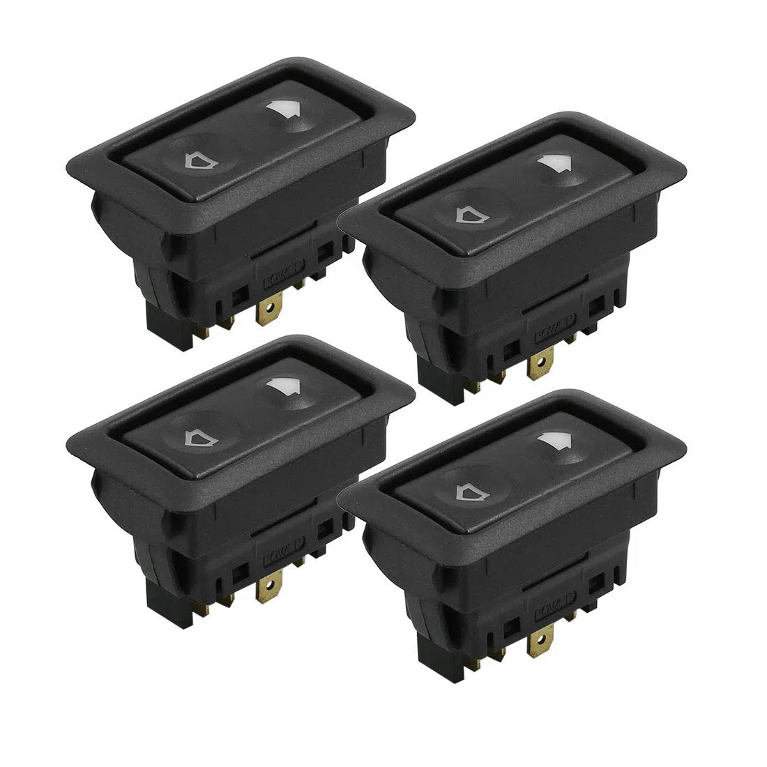 X AUTOHAUX 4 pz DC 12 V Universale 6 Pin Momentaneo Elettrico Illuminato Interruttore Finestra di Potenza per Auto Luce Casuale Colore Della Lampada