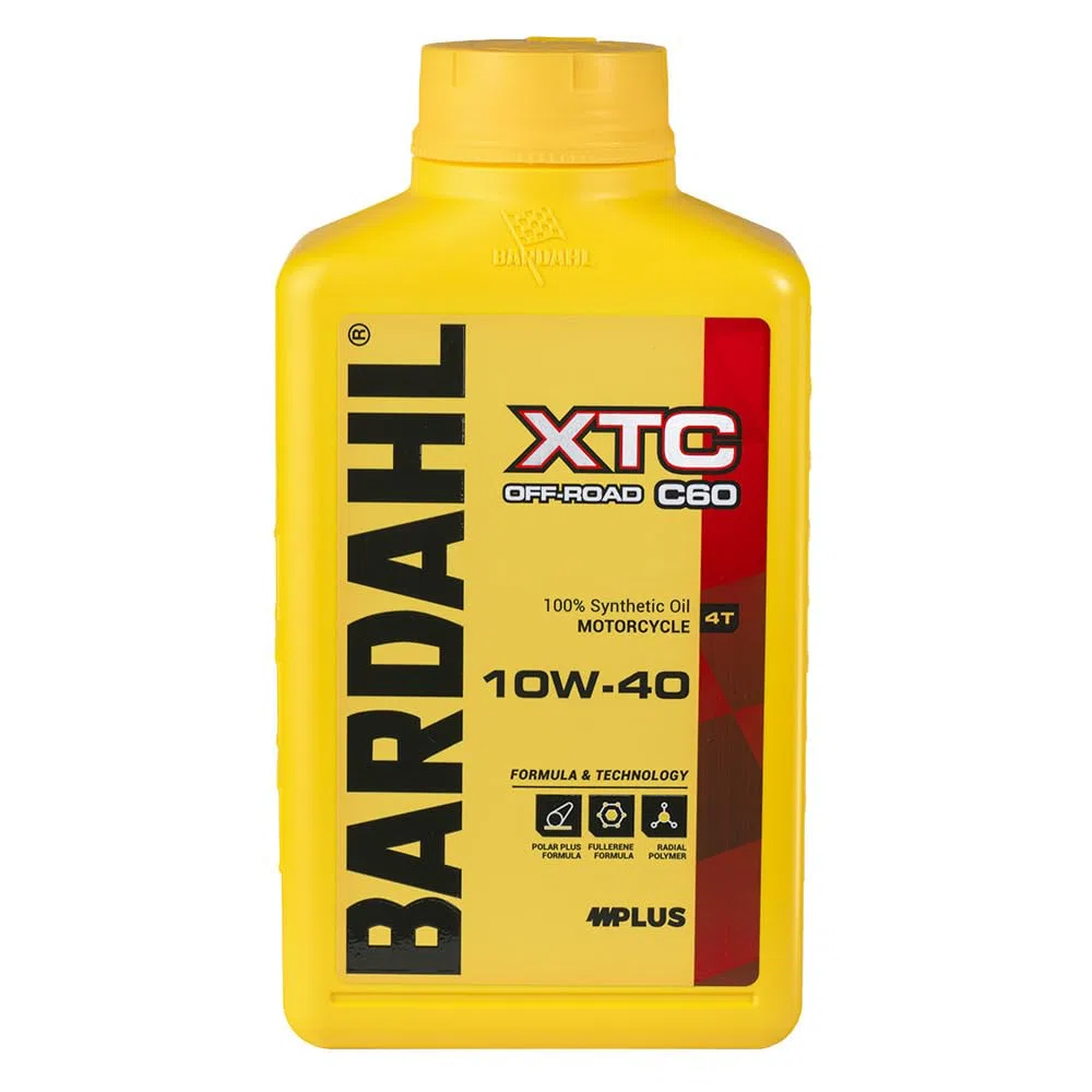 Bardahl - XTC C60 OFF-ROAD 10W-40 - Olio Motore per Moto da Cross o Enduro a 4 Tempi, Impiego Racing o per Utilizzo Quotidiano, Massimizza la Pulizia del Motore 4T, 100% Sintetico, 1 L