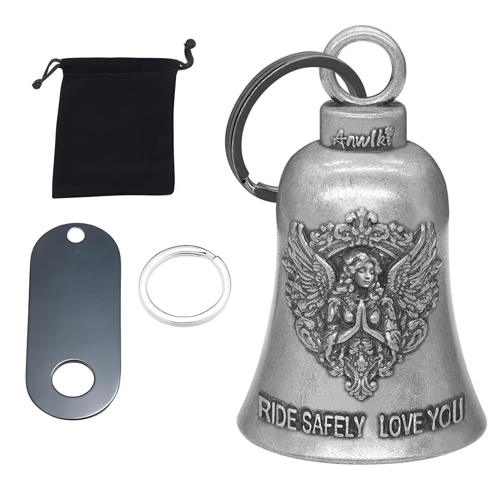 Guardian Bell Moto Design Angel Materiale Metallico Campanella Moto per Motociclisti e Appassionati di Motociclette