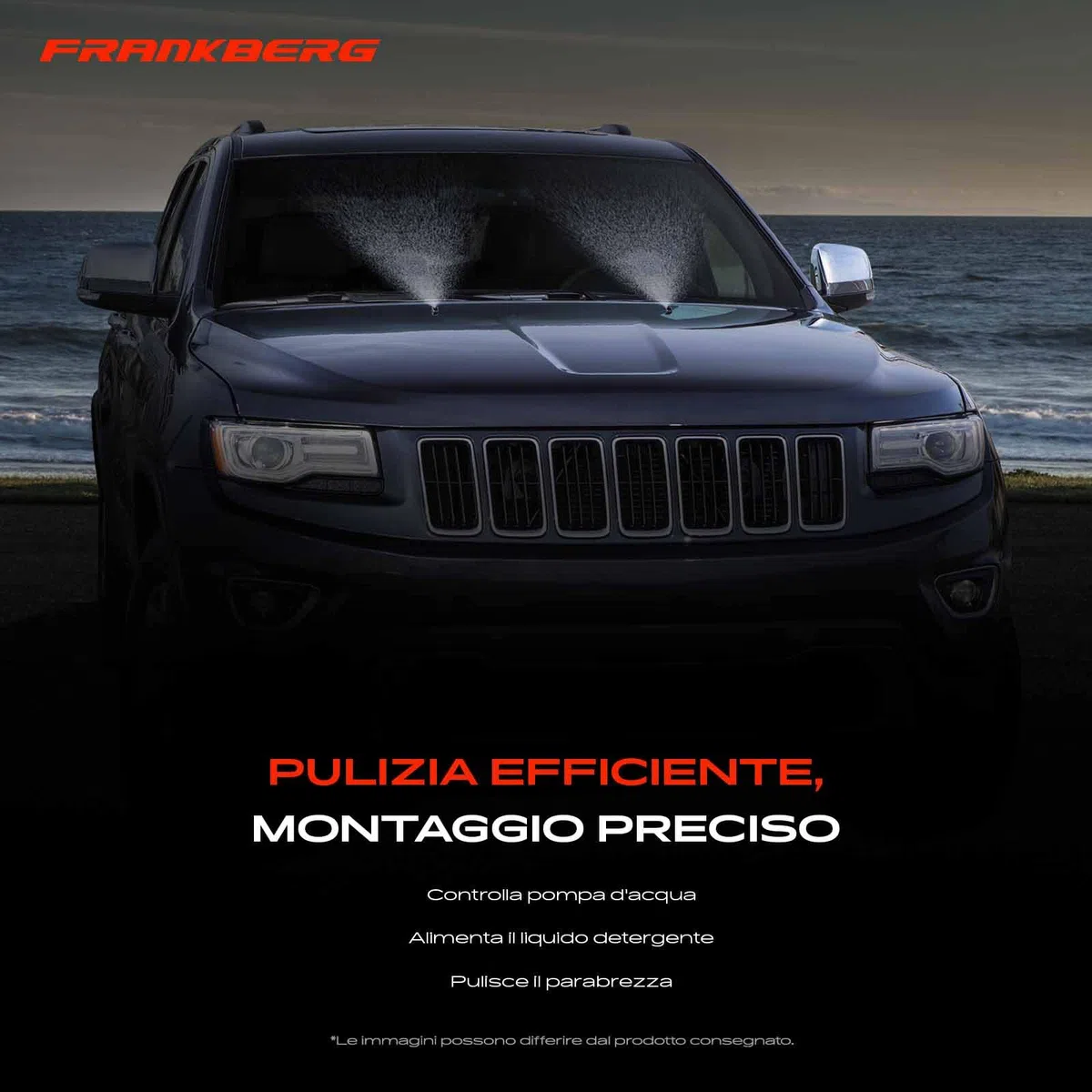 Frankberg Pompa lavavetri Pompa acqua lavaggio Pulizia vetri Anteriore 2-Poli Compatibile con Juke F15 Tiida C11 Tiida SC11 Replace# 28920EL00A,377152