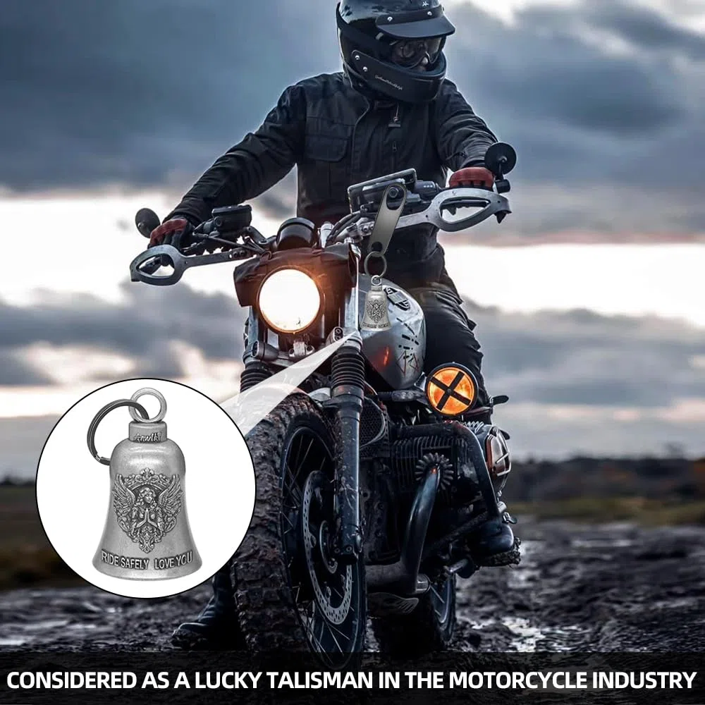 Guardian Bell Moto Design Angel Materiale Metallico Campanella Moto per Motociclisti e Appassionati di Motociclette