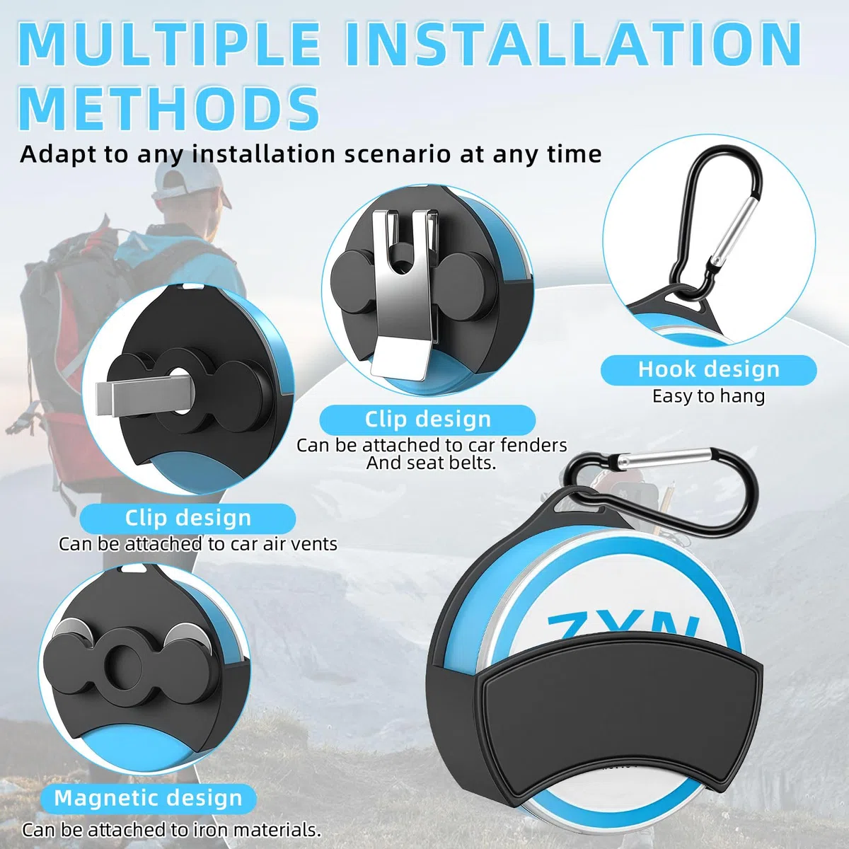 Supporto in Silicone per Visiera e Cintura Dell'auto,Compatibile Clip per Fondina Zyn, Compatibile con ZYN, VELO e LYFT Conchiglia Facile da Trasportare, un Ottimo Regalo per Marito, Fidanzato, Padre