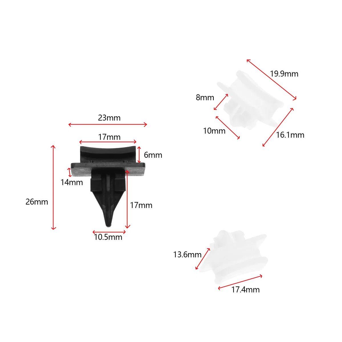 ECSiNG 40 clip di modanatura laterali per parabrezza anteriore, compatibili con modelli Ford Transit V184, OEM 4069906 4069907