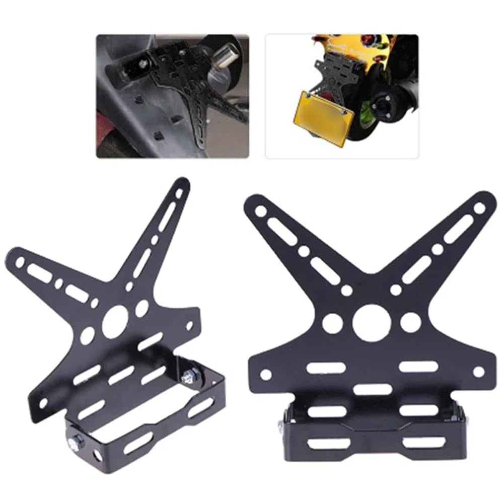Portatarga Universale per Moto, Staffa di Montaggio Targa Staffa Regolabile in Lega di Alluminio per Telaio Targa per Moto Adatto per Accessori per la Modifica del Motociclo del Veicolo Elettrico