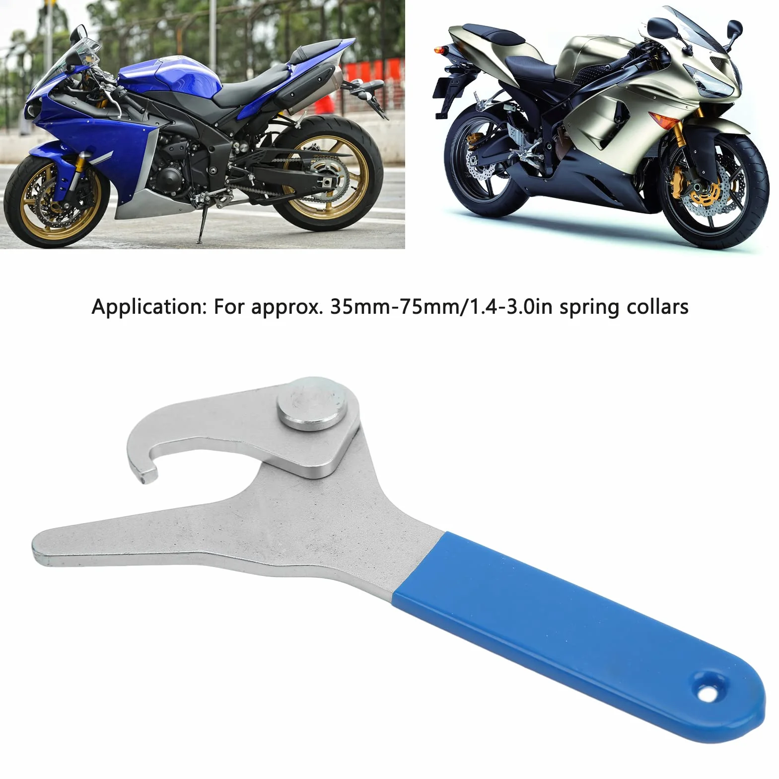 Chiave per Regolazione Ammortizzatori, Chiave Universale per Moto con Design a Ganascia Uncinata, Strumento di Precarico Ammortizzatori per Collari a Molla da 35 mm 75 Mm/1,4 3,0 P