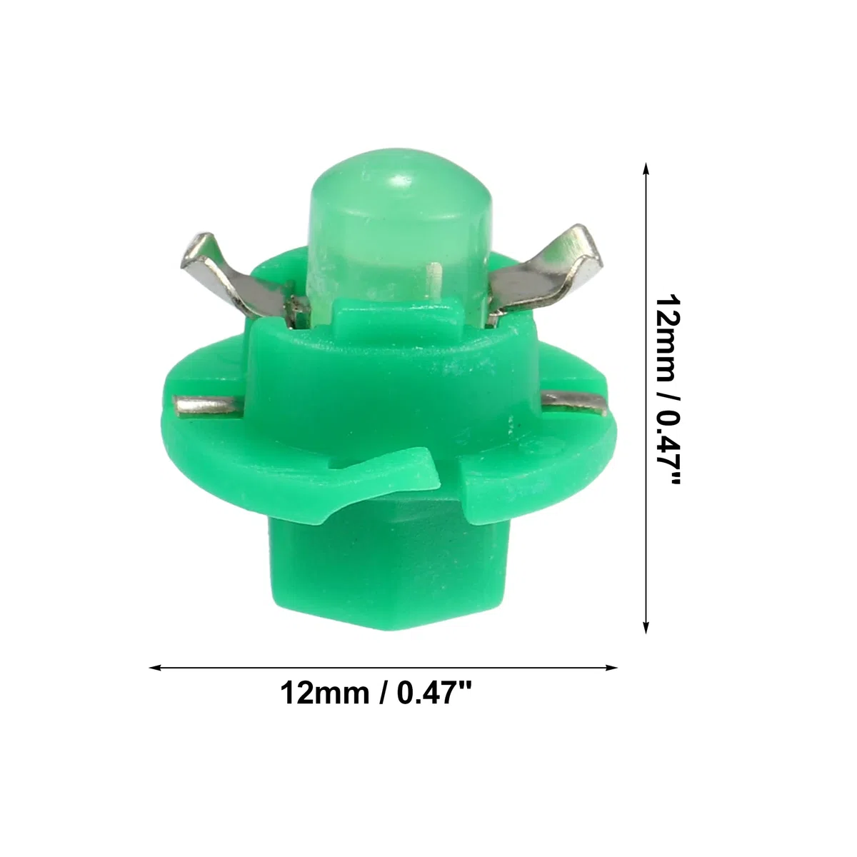 X AUTOHAUX 10pcs DC 12 V T5 B8.4D LED luce del cruscotto verde per interno auto