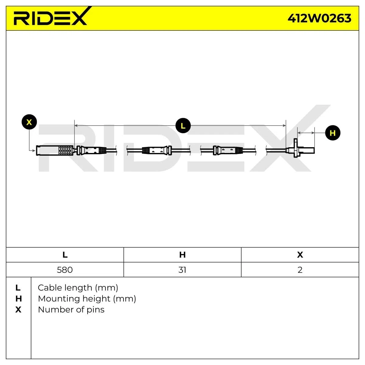 RIDEX 412W0263 Sensore ABS Anteriore bilaterale Compatibilità con BMW 5 Sedan E60
