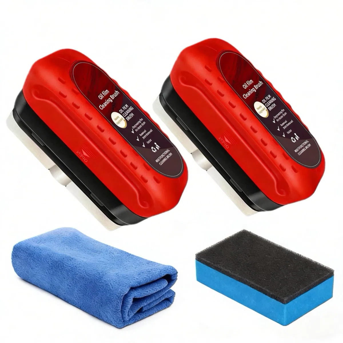 Oil Film Brush, Pulitore Vetri Auto, 2 Pezzi Spazzola di Pulizia Della Pellicola Olio, Automotive Oil Film Cleaning Brush, Detergente Per Parabrezza Auto, Pulitore Pellicole D'Olio