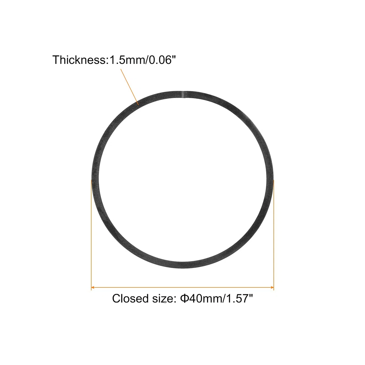 sourcing map Set di 2 anelli per pistone, 40 mm x 1,5 mm, anelli per pistone di dimensioni standard, adatti per parti di ricambio per motosega