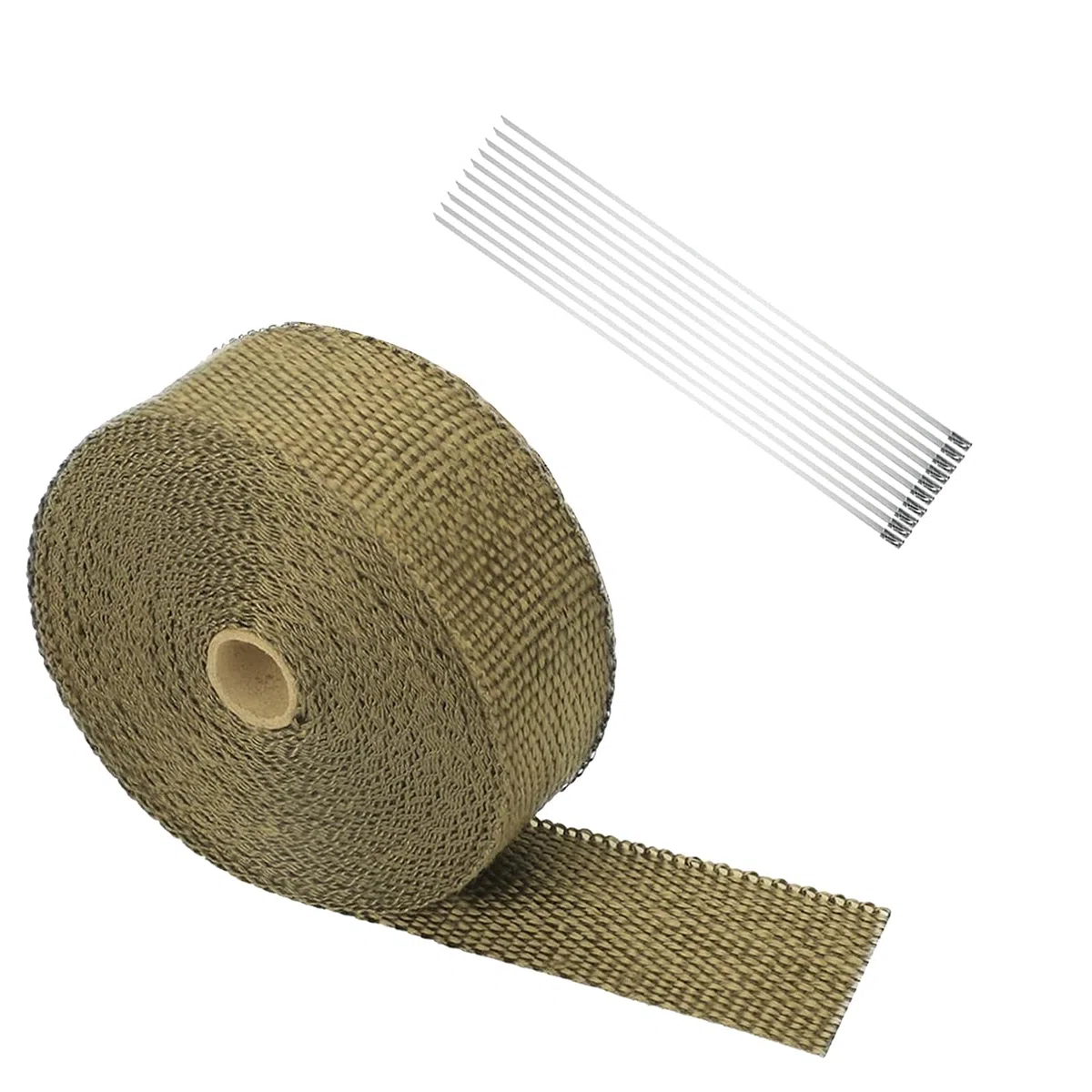 PARFCO Benda Termica per Scarico Marmitta, Color Titanio Benda Termica per Scarico Marmitta, 50 mm X 5 m, con Fascette Benda Termica Scarico, per L'isolamento Termico Dei Tubi di Scarico, Auto e Moto