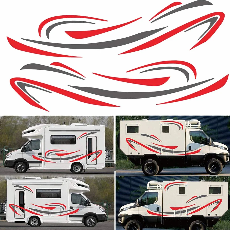RV Camper Autoadesivo Universale del Corpo FAI DA TE Strisce Immagine Adesivo Decorazione per Rimorchio Caravan