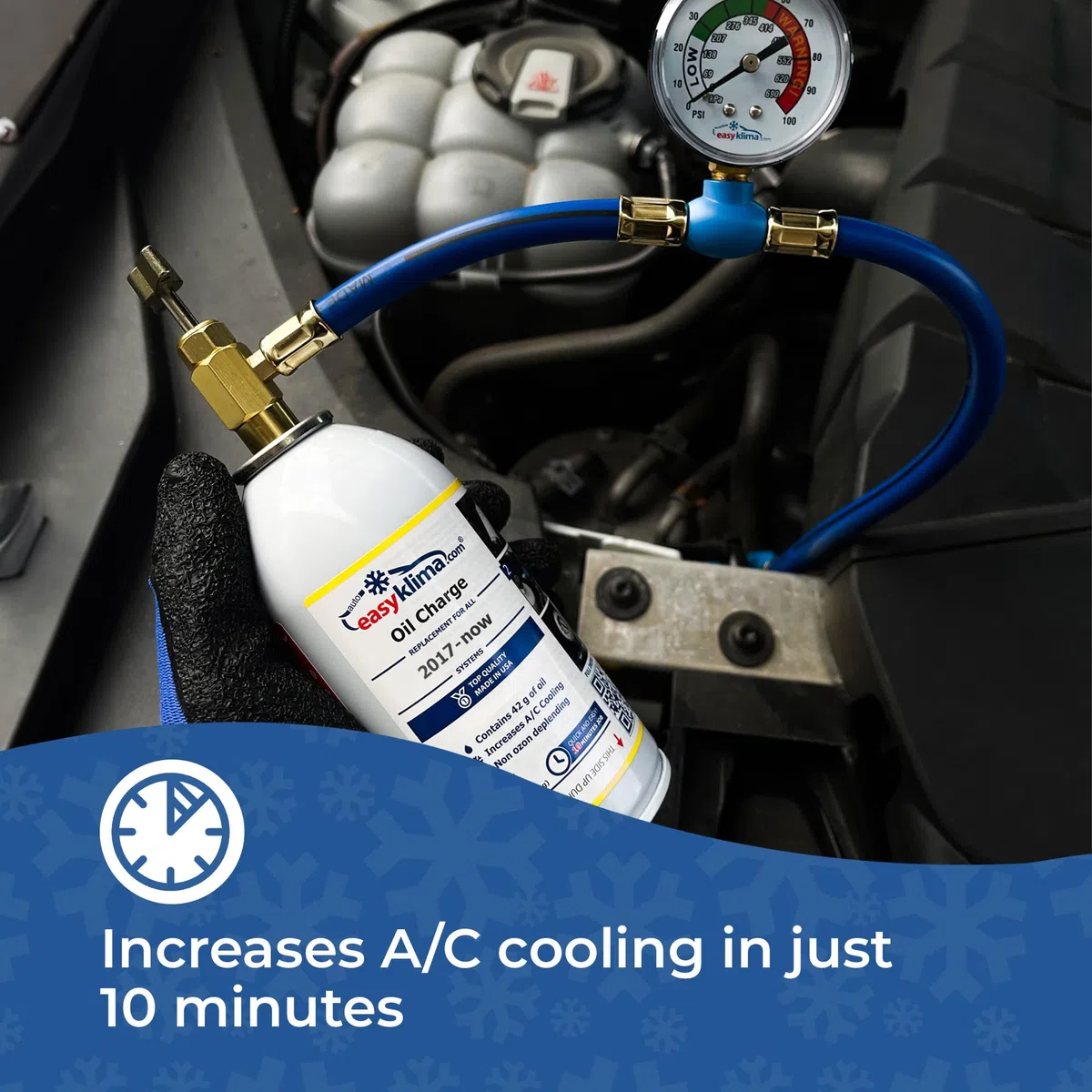 auto easy klima EasyKlima - Riempimento d'olio dei condizionatori - Lubrificazione aggiuntiva dei compressori dell'Aria condizionata - Kit Fai-da-Te Efficace ed efficiente per Il 2017 - Oggi