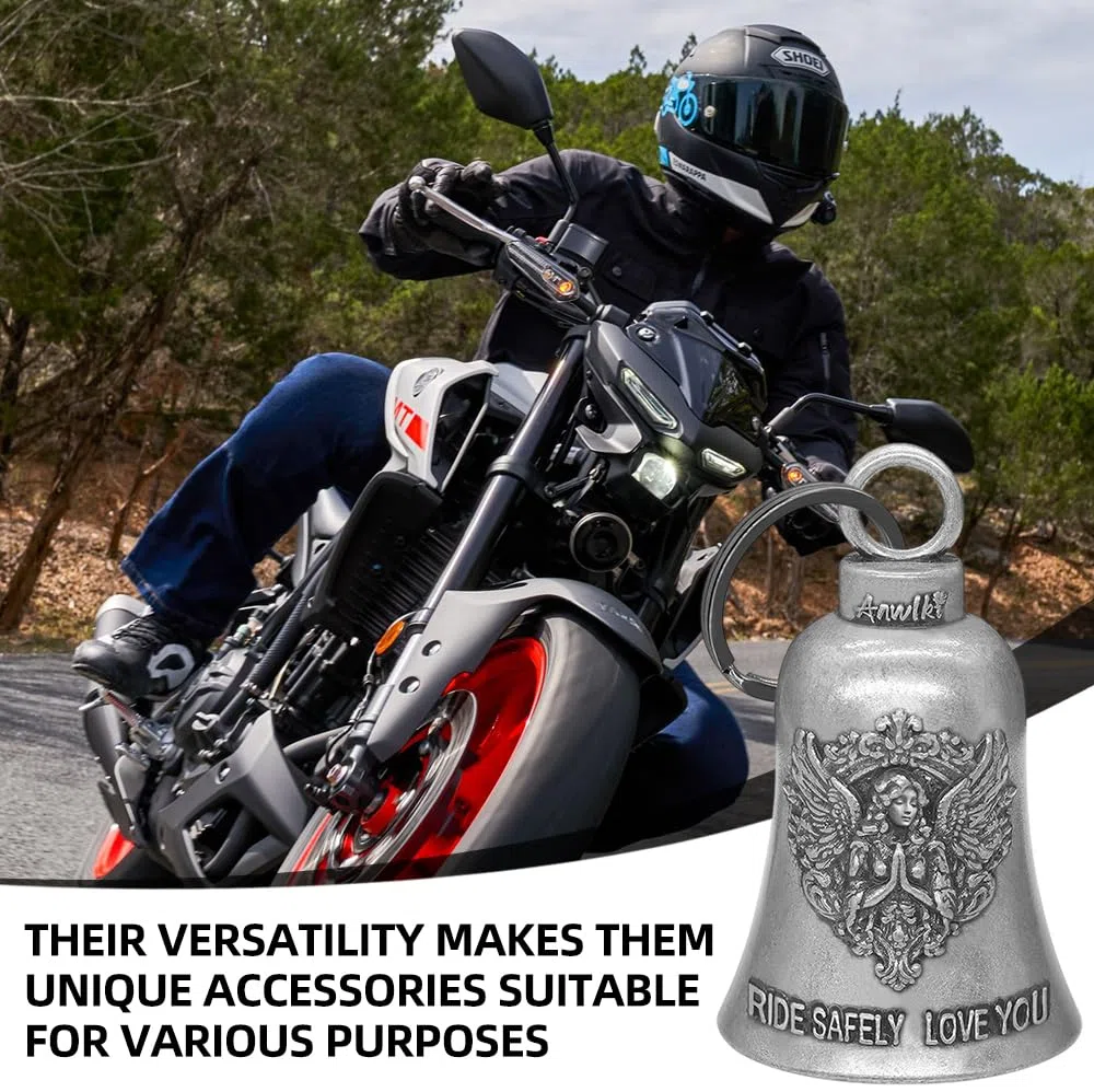 Guardian Bell Moto Design Angel Materiale Metallico Campanella Moto per Motociclisti e Appassionati di Motociclette