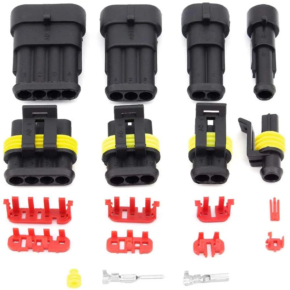 TOCYORIC 352 Pcs Connettore Impermeabile Auto 1/2/3/4 Pin, Elettrico Kit, Sigillato, 1.5mm Terminale Spina Impermeabile per Auto Camion Marina Moto
