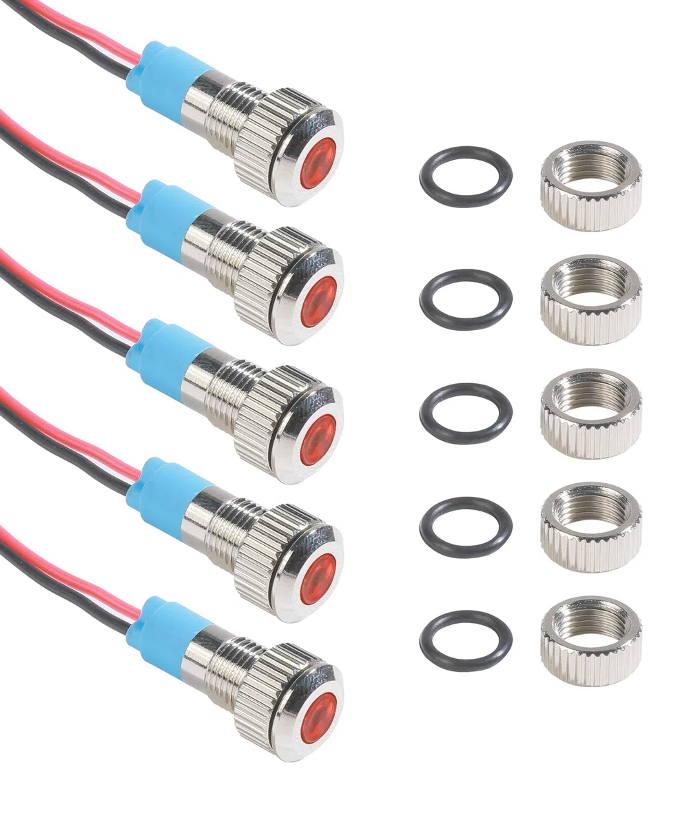 Flaconi 5PCS Indicatore LED per Automobile,L'indicatore Luminoso,Indicatore Luminoso,Luce di Segnalazione Impermeabile,Spia Led,Lndicatore LED,Adatto per la Maggior Parte Delle Auto,SUV,Camper (Rosso)